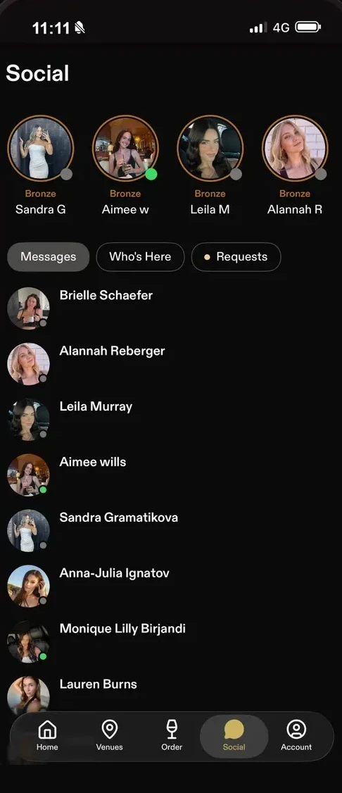 XS Social in the XS World app